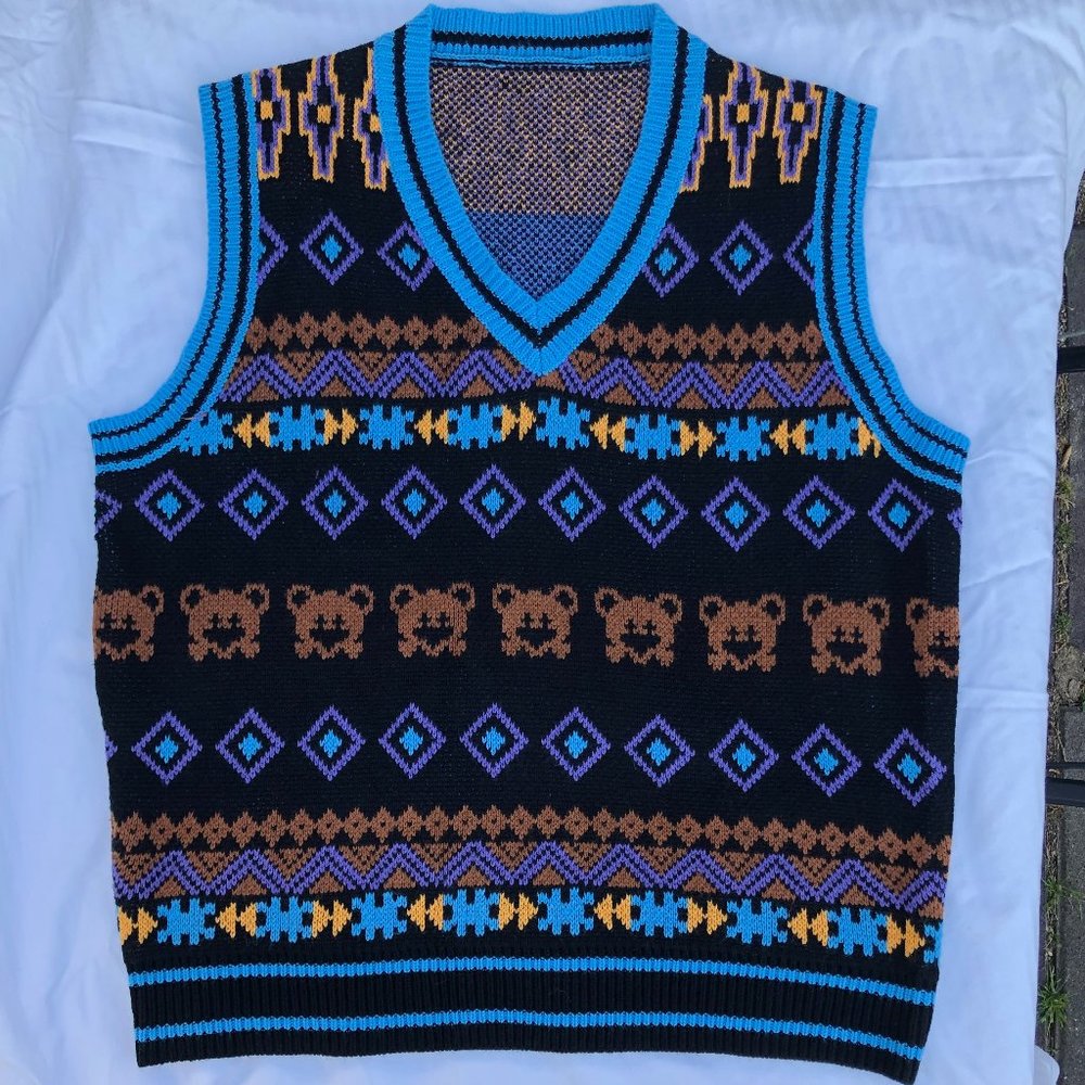 Aelfric Eden Geometric Pattern Knitted Sweater Vest